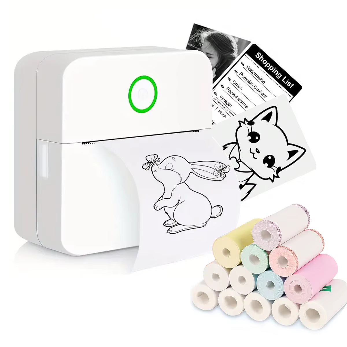 Mini Portabl Inkless Thermal Printer, Sticker Maker