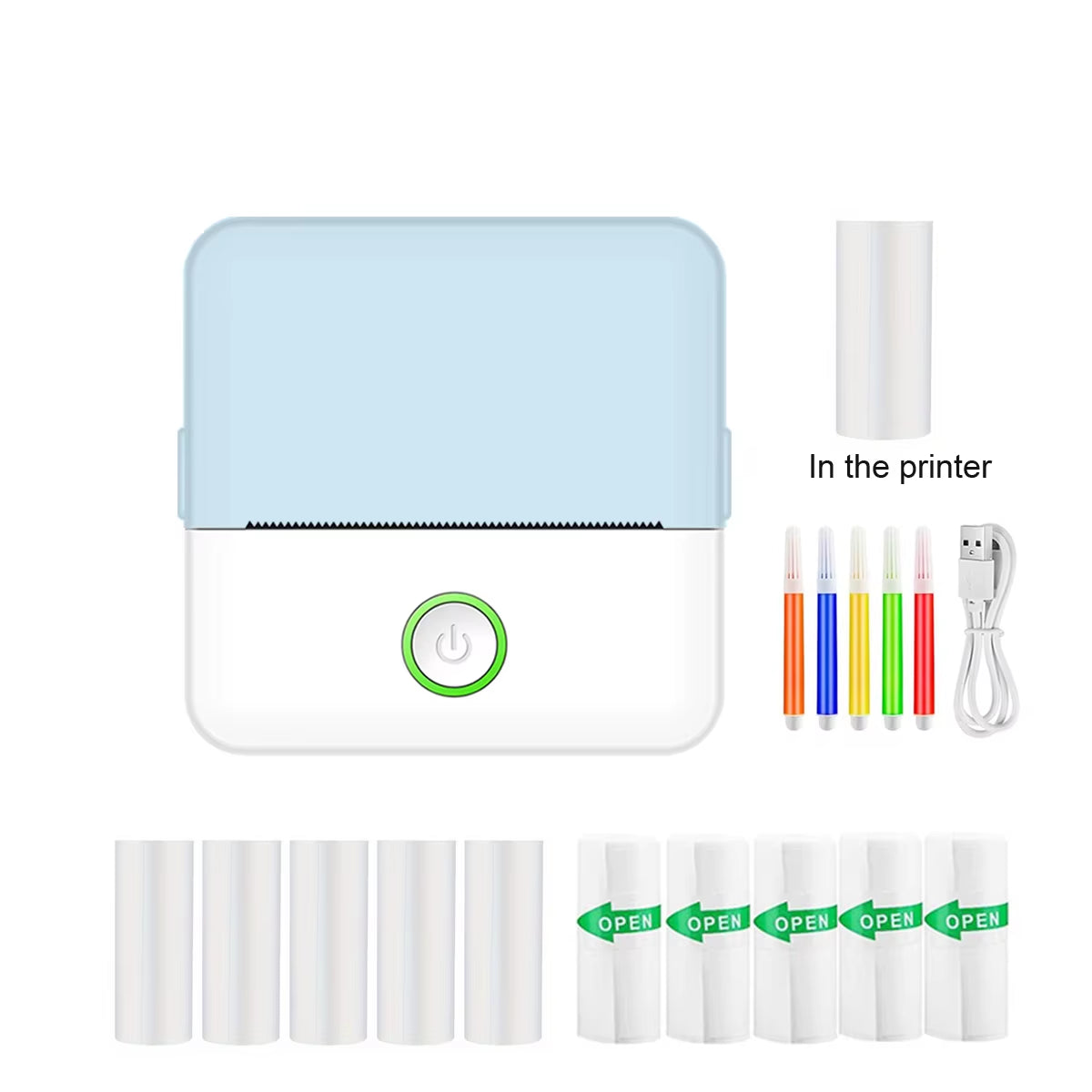 Mini Portabl Inkless Thermal Printer, Sticker Maker