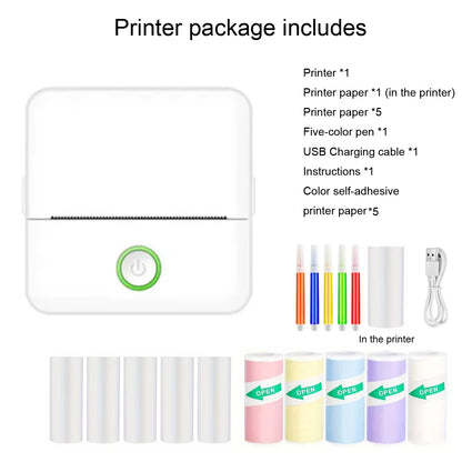 Mini Portabl Inkless Thermal Printer, Sticker Maker