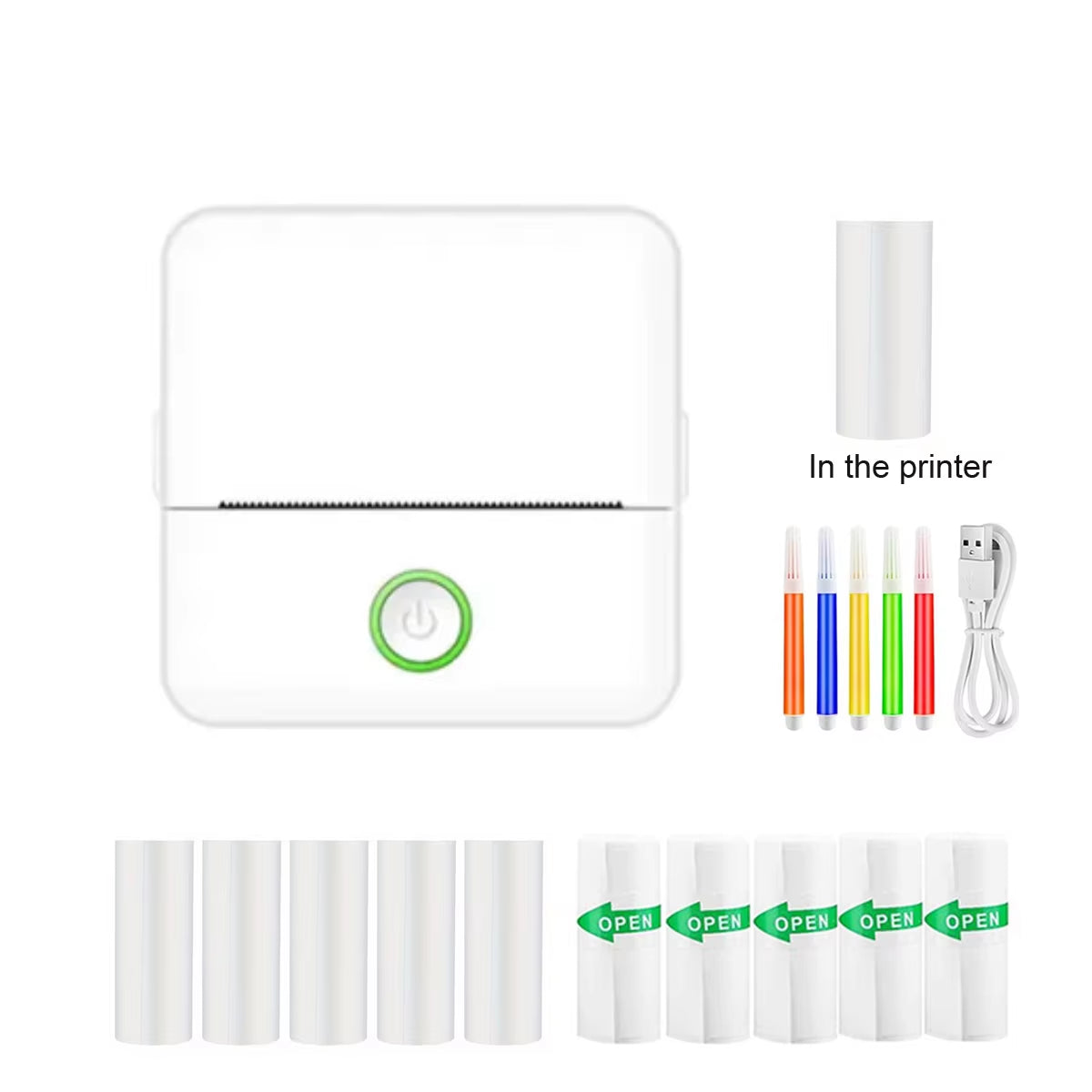 Mini Portabl Inkless Thermal Printer, Sticker Maker